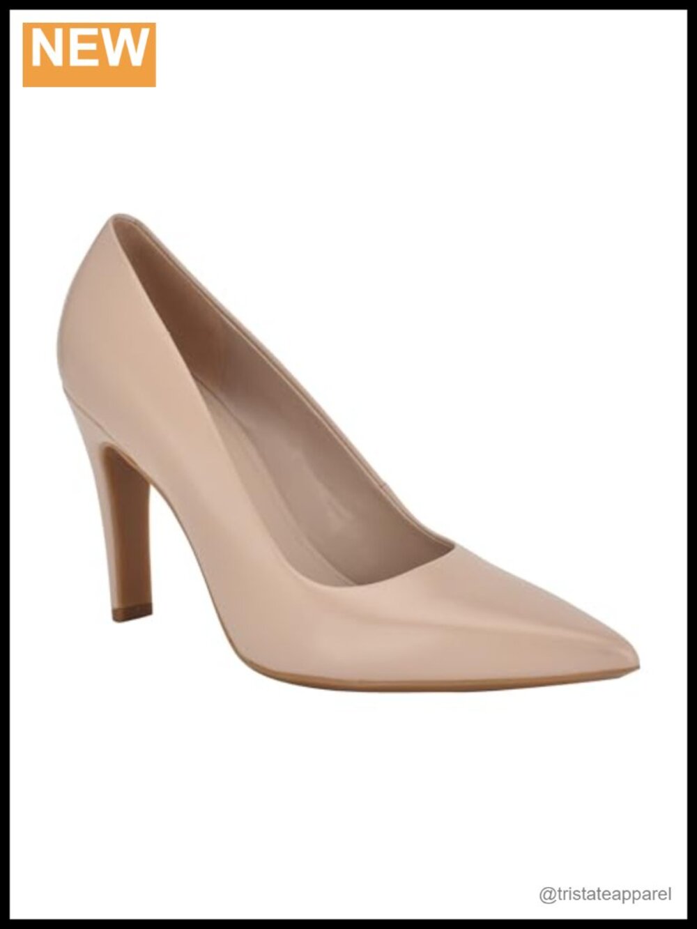 Leather Pointed Toe Stiletto Dress Pump Slip-On Heels